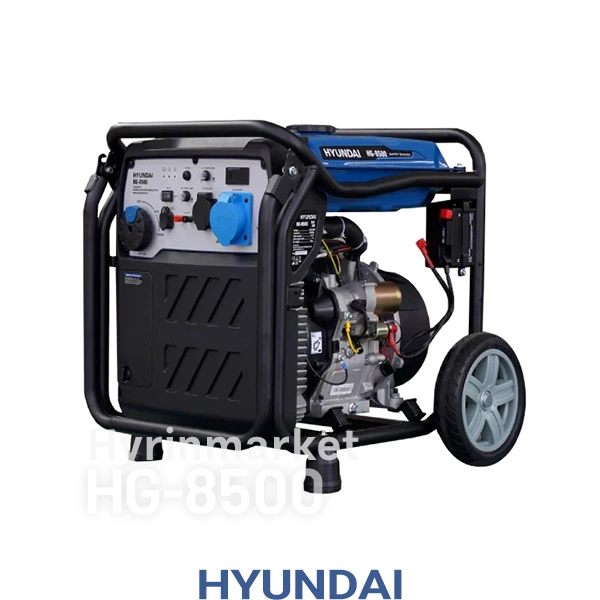 موتور برق بنزینی هیوندای 9 کیلووات مدل HG8500 اینورتری 6 موتوربرق هیوندای مدل 8500