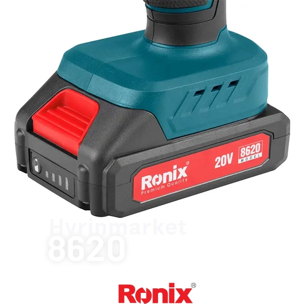 دریل پیچ گوشتی شارژِی رونیکس 20V مدل 8620 3 مشخصات دریل پیچ گوشتی شارژی رونیکس 8520