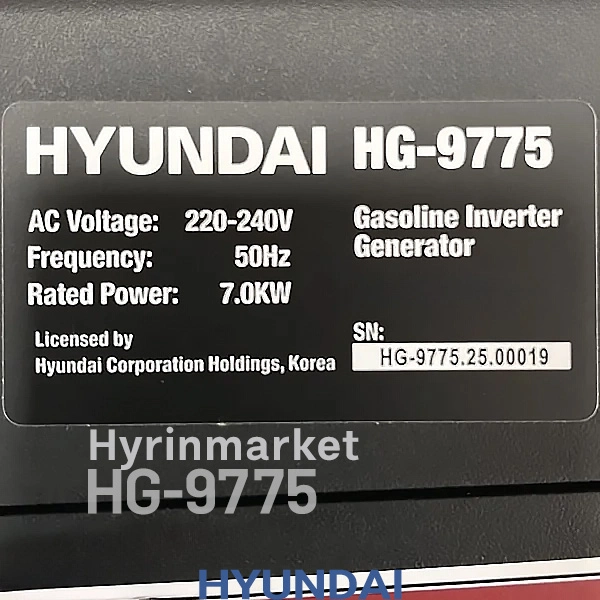 موتور برق بنزینی هیوندای 7.5 کیلووات مدل HG9775 اینورتری