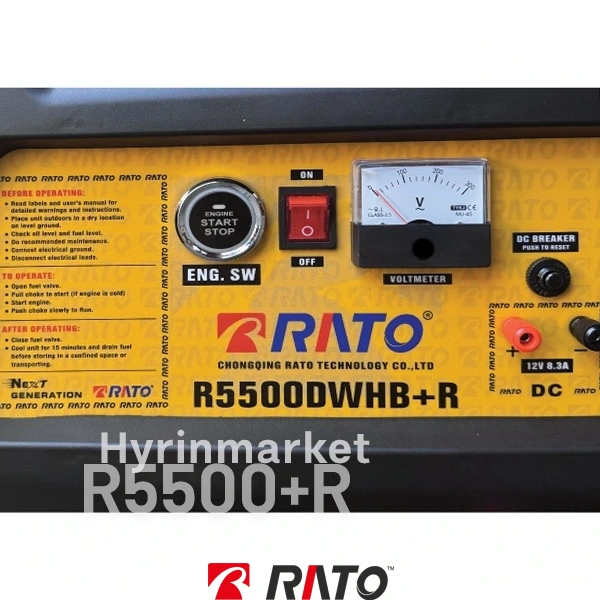 موتوربرق بنزینی 3 کیلووات راتو مدل R5500DWHB+R 20 سفارش موتور برق راتو مدل R5500DWHB+R