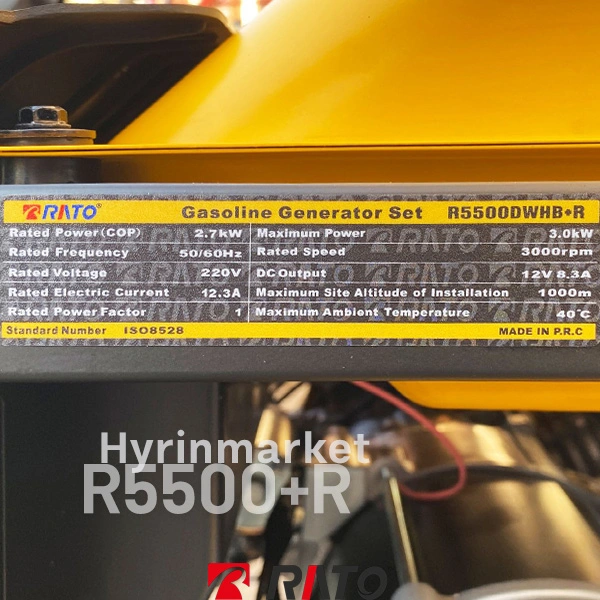 موتوربرق بنزینی 3 کیلووات راتو مدل R5500DWHB+R 24 مشخصات موتور برق راتو مدل R5500DWHB+R