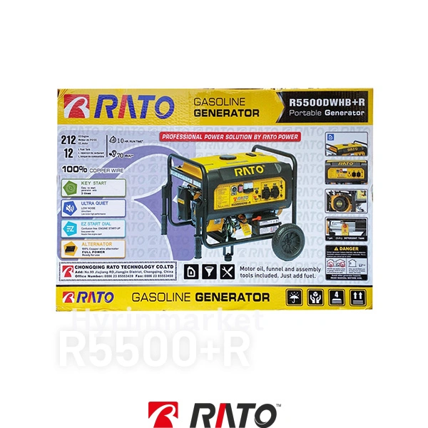 موتوربرق بنزینی 3 کیلووات راتو مدل R5500DWHB+R 26 مشخصات موتوربرق 3 کیلو وات راتو R5500DWHB+R